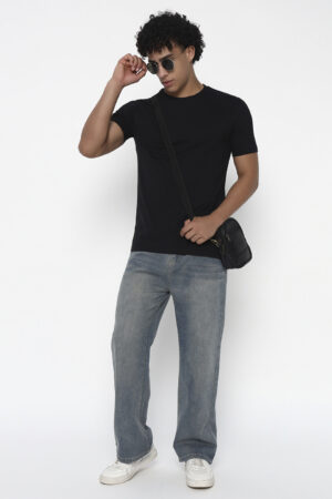 Cosostyle Black Round Neck T-Shirt