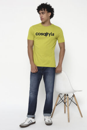 Cosostyle Lime Golden Round Neck T-Shirt