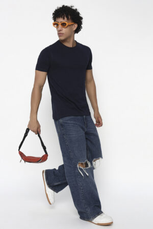 Cosostyle Navy Round Neck T-Shirt